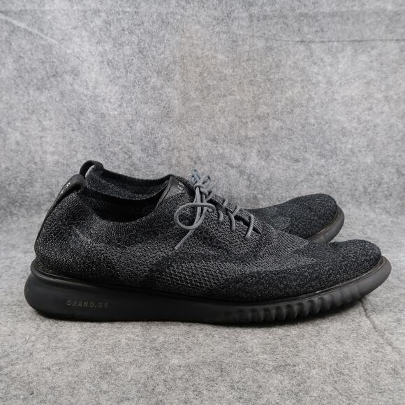 Cole Haan Shoes Mens 13 Oxford Sneaker ZeroGrand Stitchlite Wingtip Black Grey